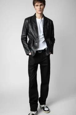 Zadig & Voltaire Manteaux Et Vestes^Blazer En Cuir Froisse Valfried