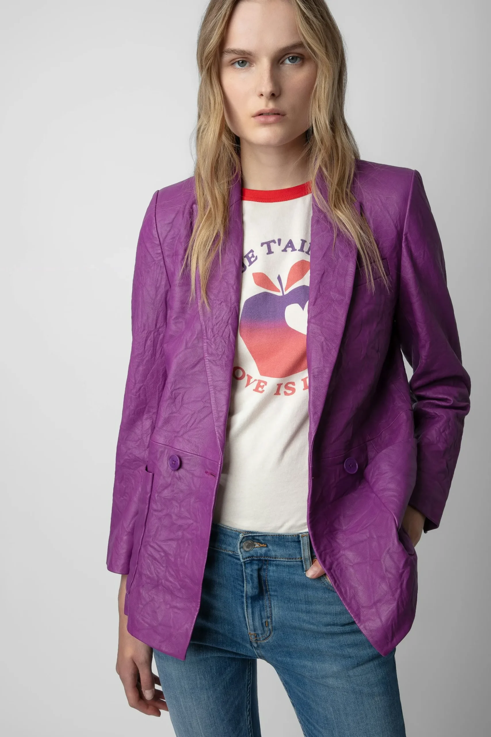 Zadig & Voltaire Costumes^Blazer En Cuir Froisse Visko