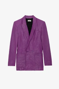 Zadig & Voltaire Costumes^Blazer En Cuir Froisse Visko