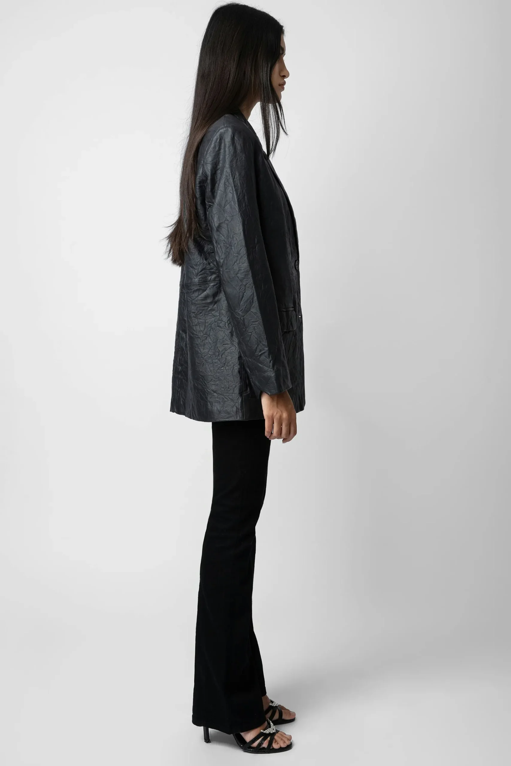 Zadig & Voltaire Vestes^Blazer Venturi En Cuir Froisse