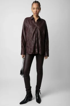 Zadig & Voltaire Chemises Et Hauts^Chemise En Cuir Froisse Tamara