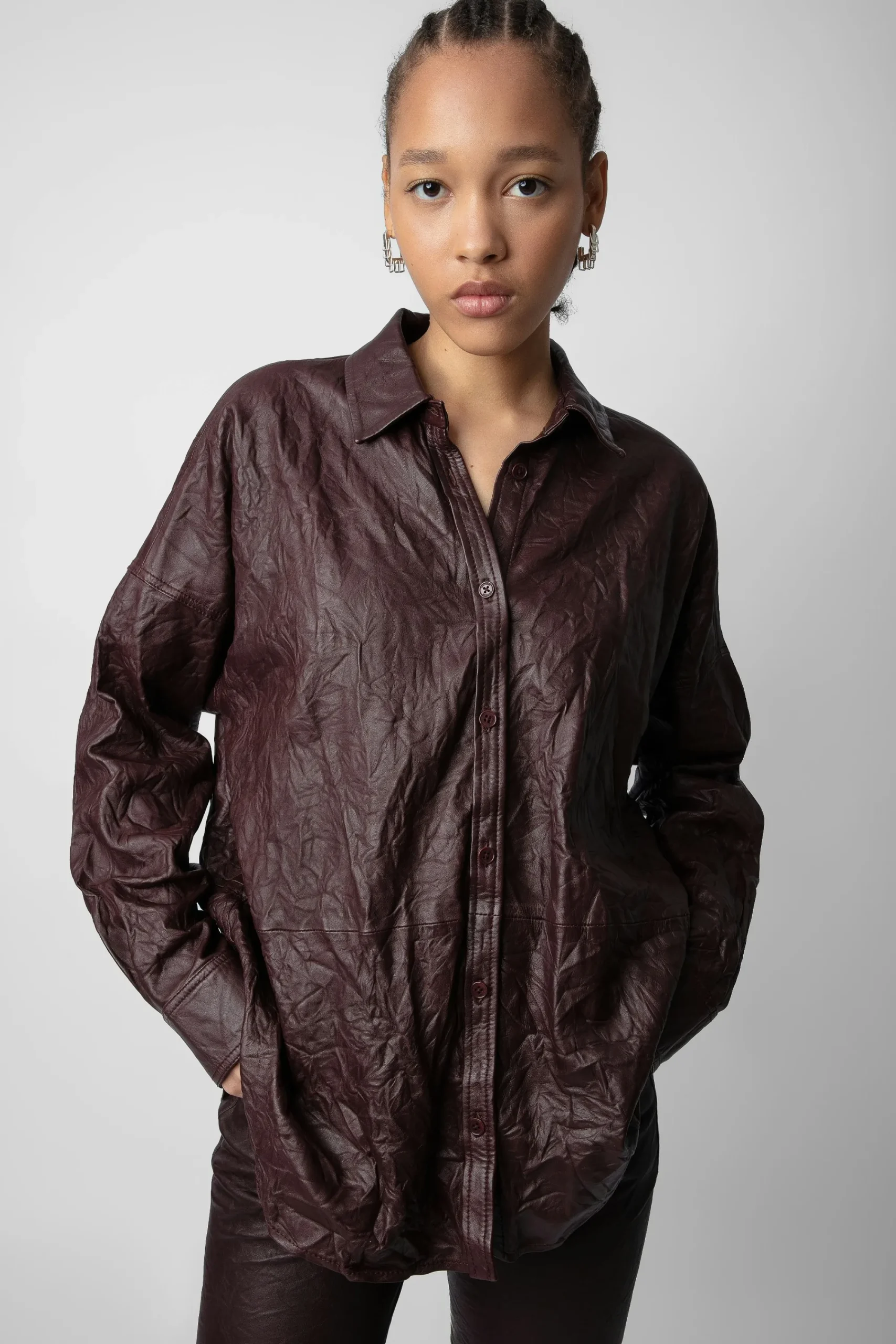 Zadig & Voltaire Chemises Et Hauts^Chemise En Cuir Froisse Tamara