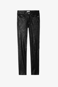 Zadig & Voltaire Pantalons Et Shorts^Pantalon En Cuir Froisse Phlame
