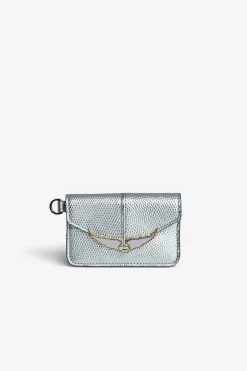 Zadig & Voltaire Portefeuilles Et Porte-Monnaie^Porte-Cartes Metallise Gaufre Borderline Pass